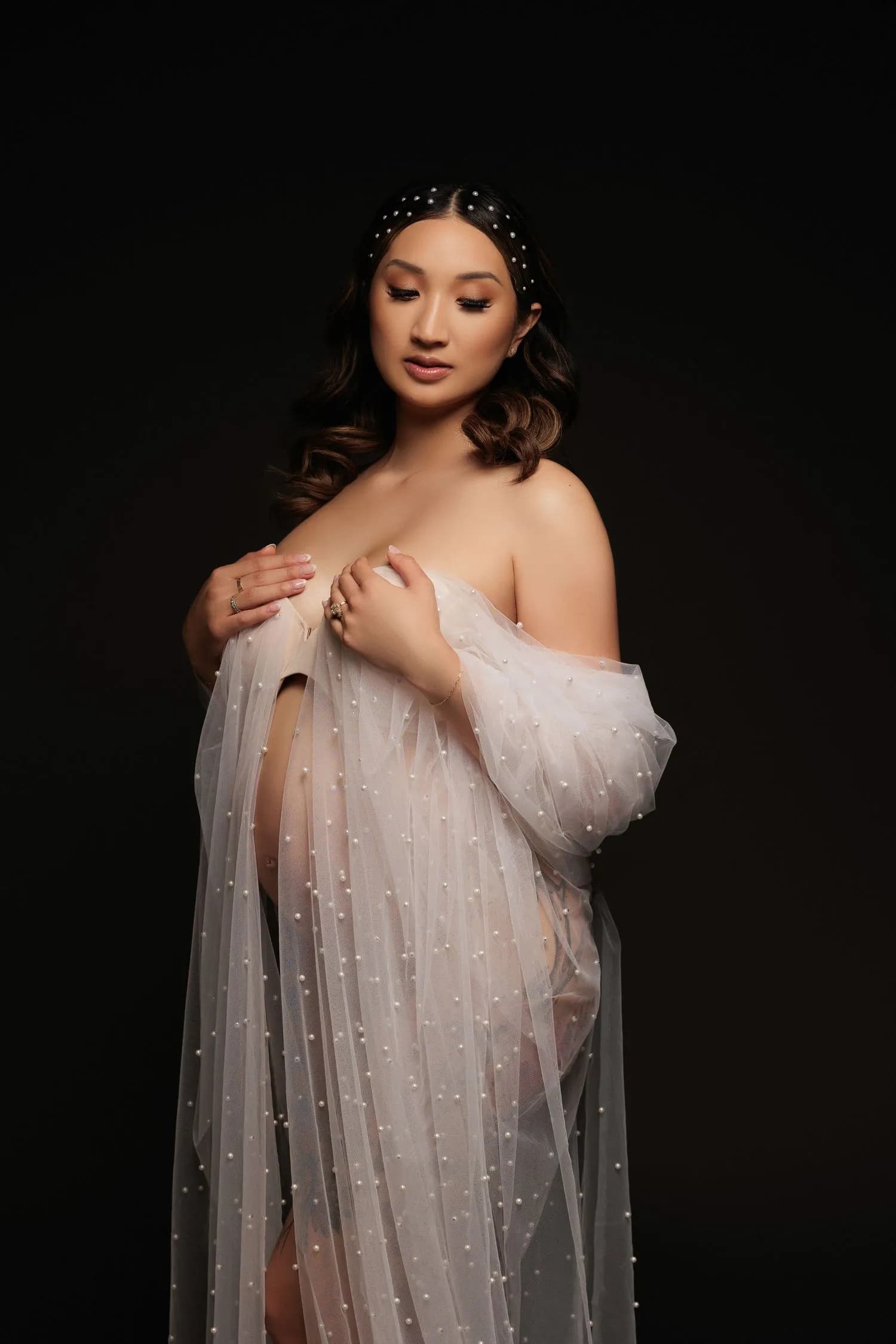 Maternity portrait prepared as a large-format print